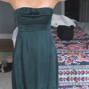 Silk Banana Republic Forest Green Dress